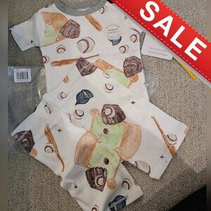 #Burt'sBees Baseball Organic Cotton Two-Piece #Pajamas Size 18M #NWT